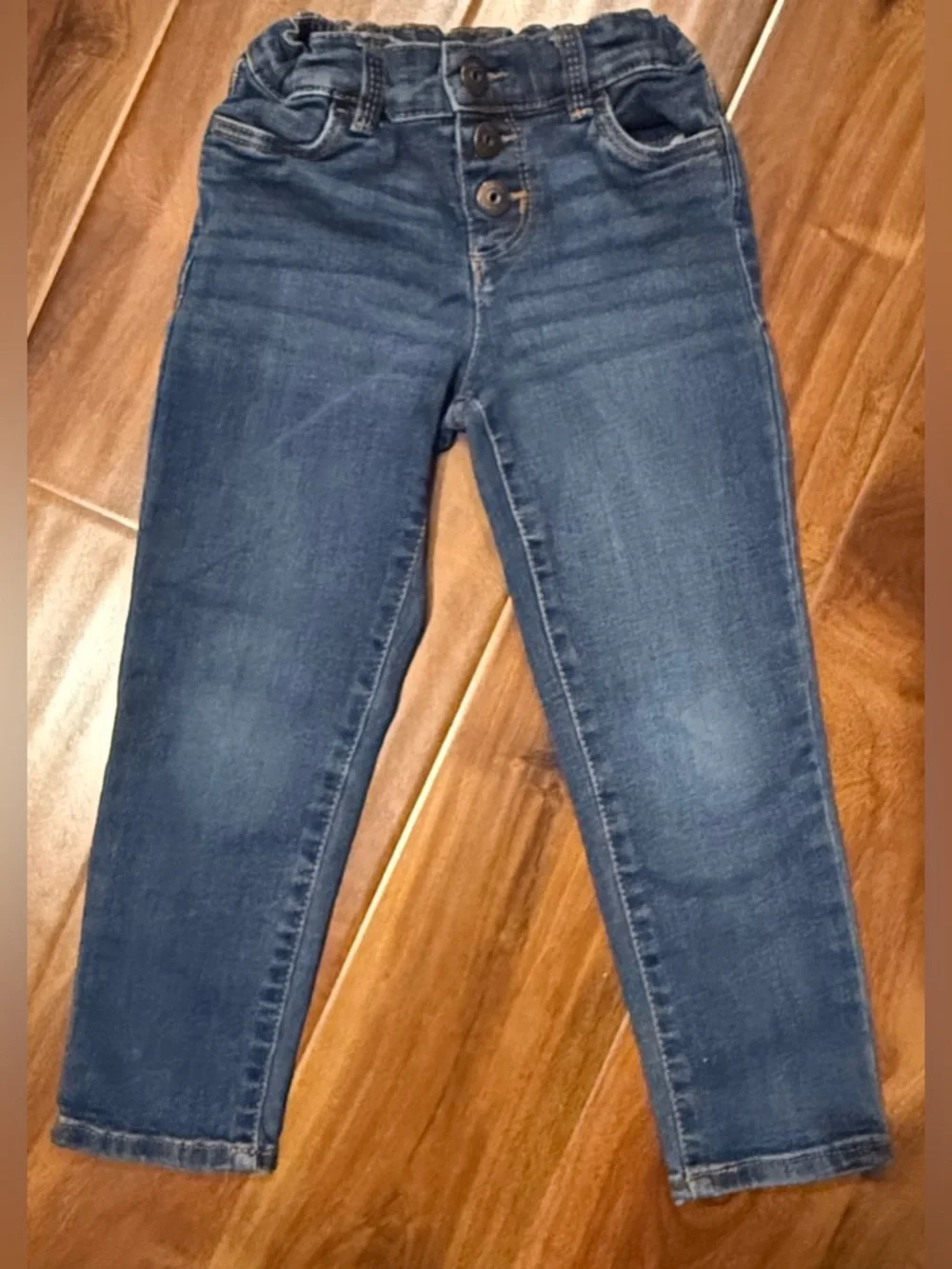 OshKosh B'gosh Dark Blue Snap Button-Fly Kids Jeans